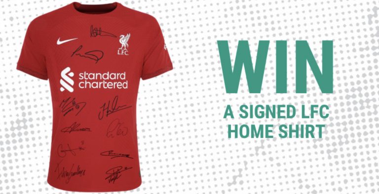 Win a signed Liverpool home shirt